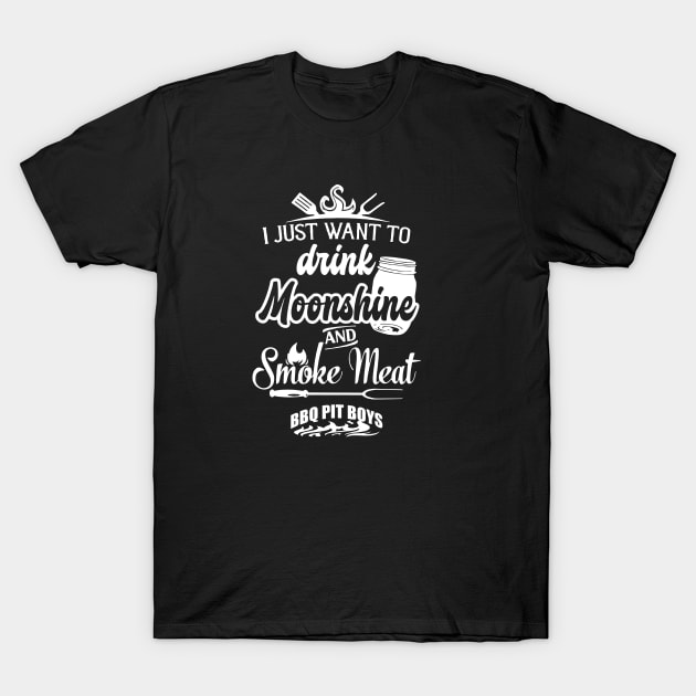 I Just Want To Drink Moonshine And Smoke Meat Bbq Pit Boys T-Shirt by Hoang Bich